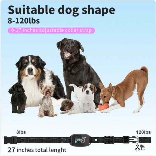 Smart Automatic Anti-Barking Dog Collar, Rechargeable, Waterproof, with HD Display