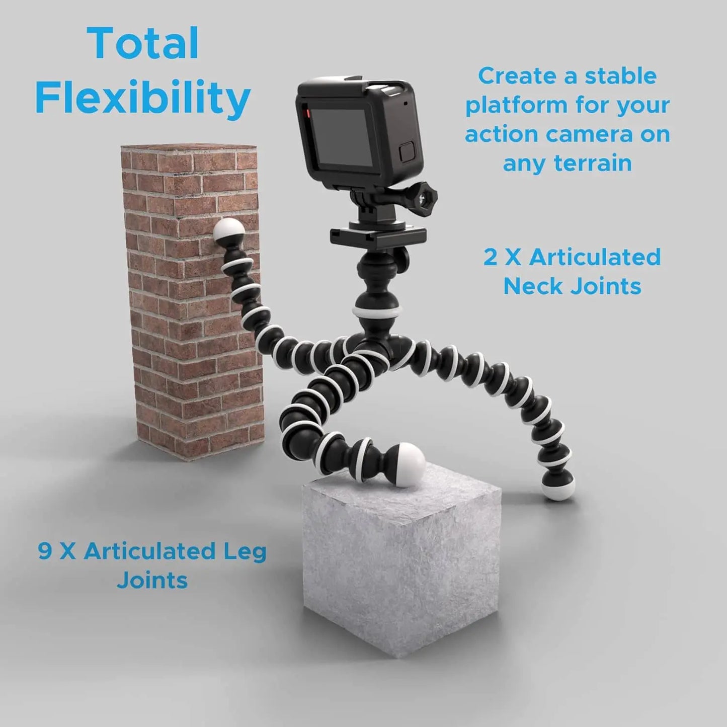 Octopus Flexible Tripod Camera + Action Cam Mount Stand