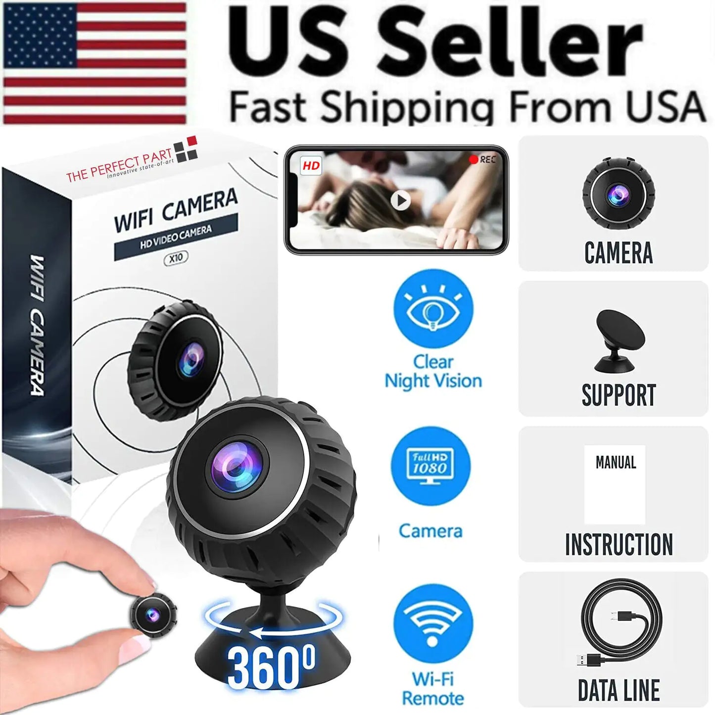 Mini Hidden Spy Nanny Camera Wireless Nanny Cam WiFi Home Security HD 1080P DVR